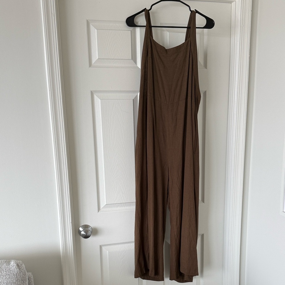 The Impeccable Pig Green Linen Jumpsuit